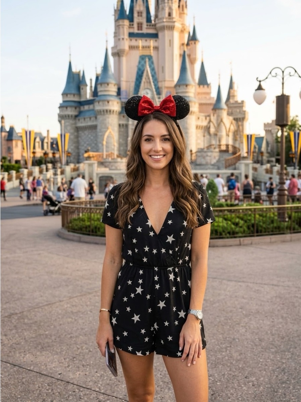 Black & White Star Print Surplice Romper | Disney Vacation Ready!